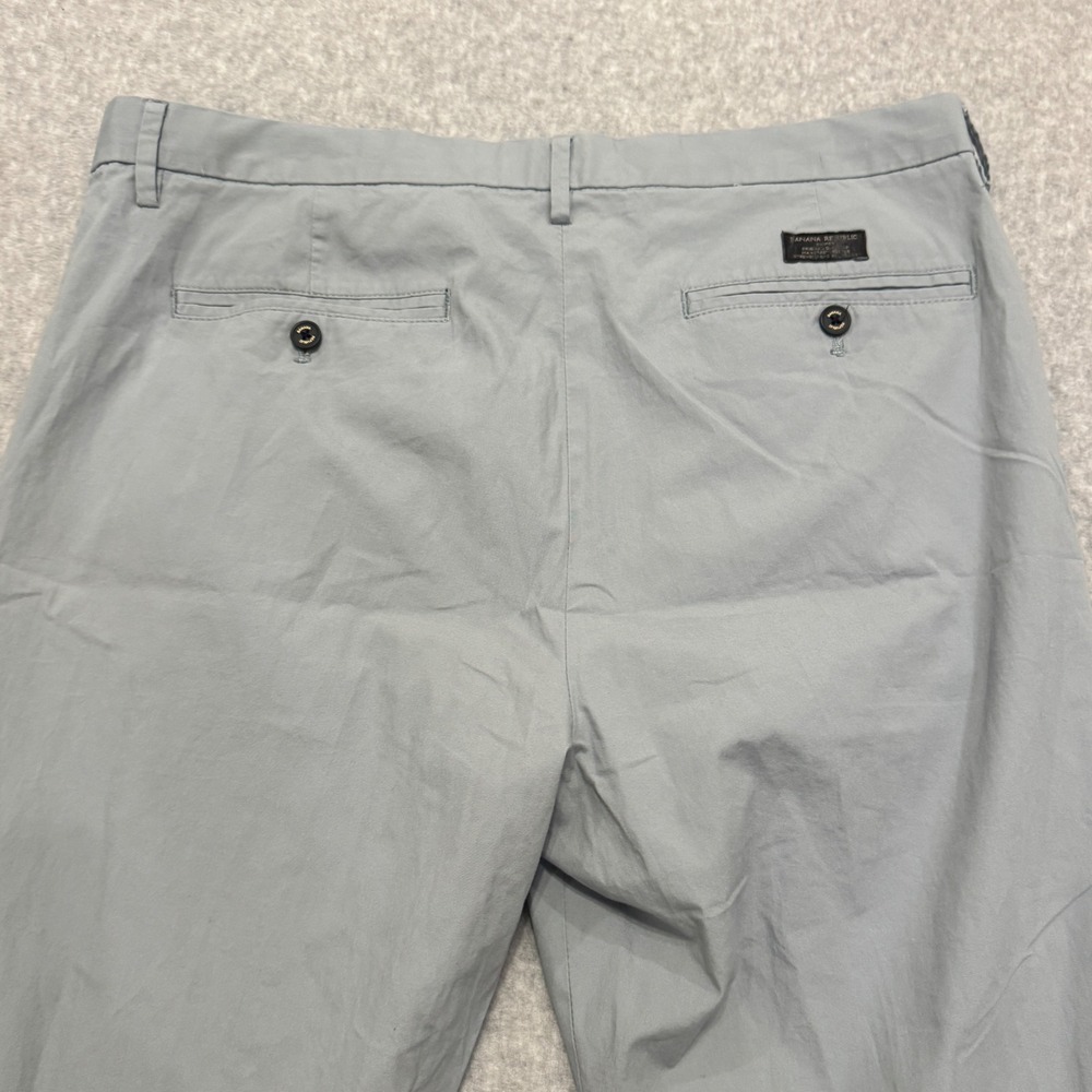 Banana Republic Aiden Chino Mens 35x30 Light Grey Slim Fit Cotton Stretch Pants - Picture 9 of 11